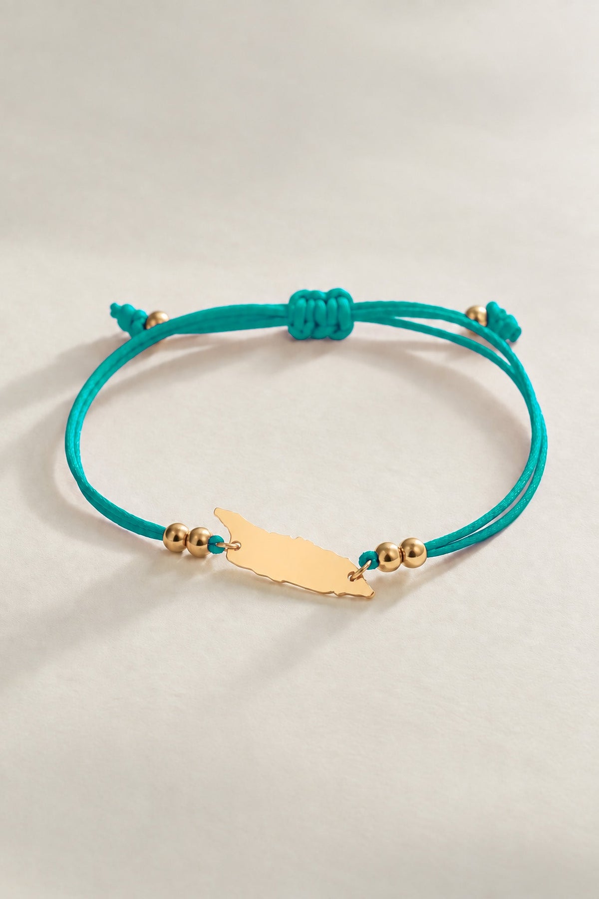 Sea green Aruba island cord bracelet