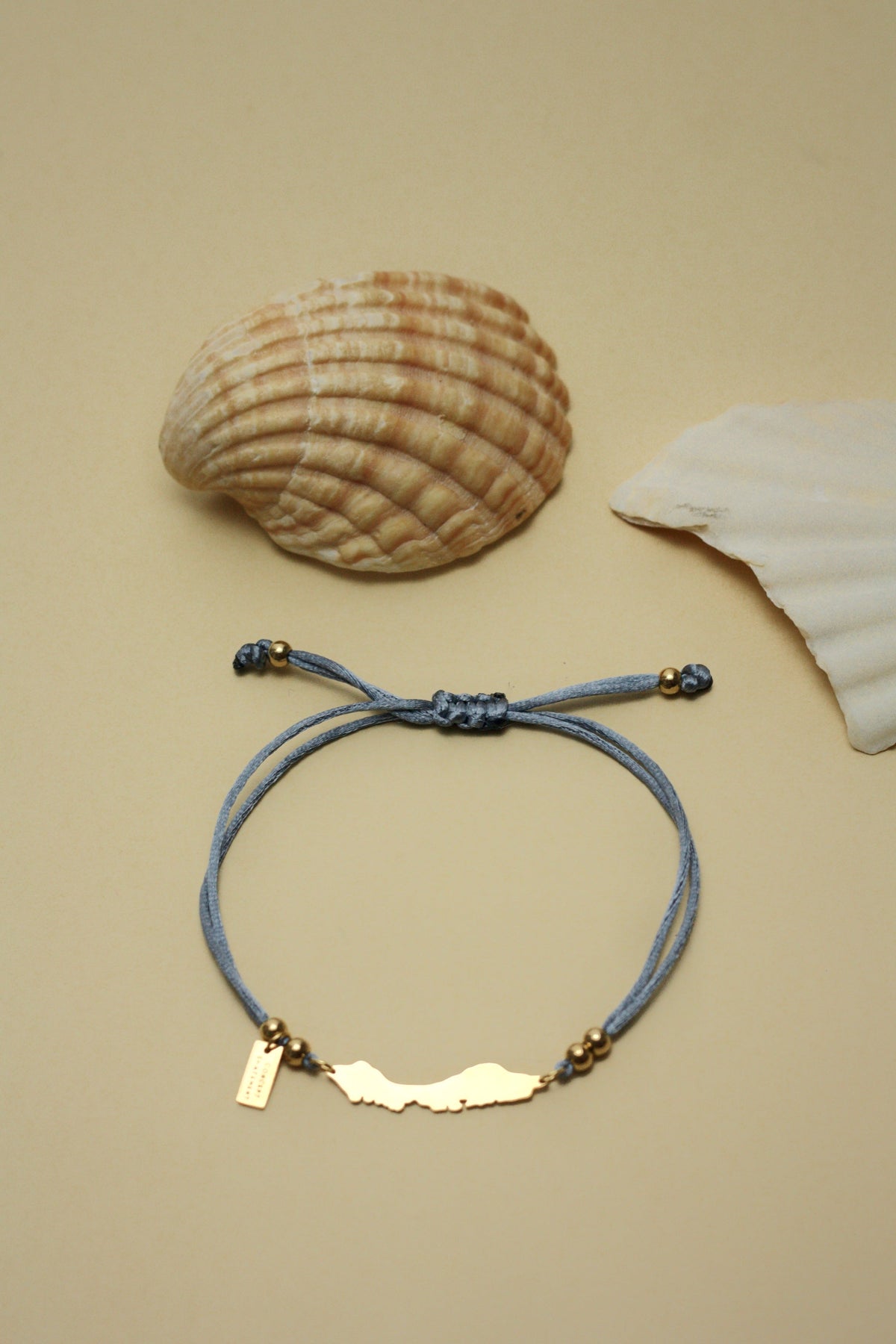 Curaçao cord bracelet in blue gray