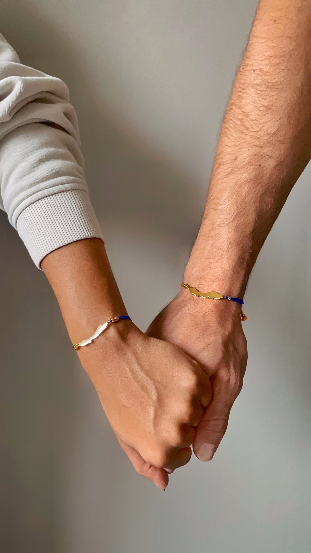 Men's adjustable Curaçao flag-colour cord bracelet