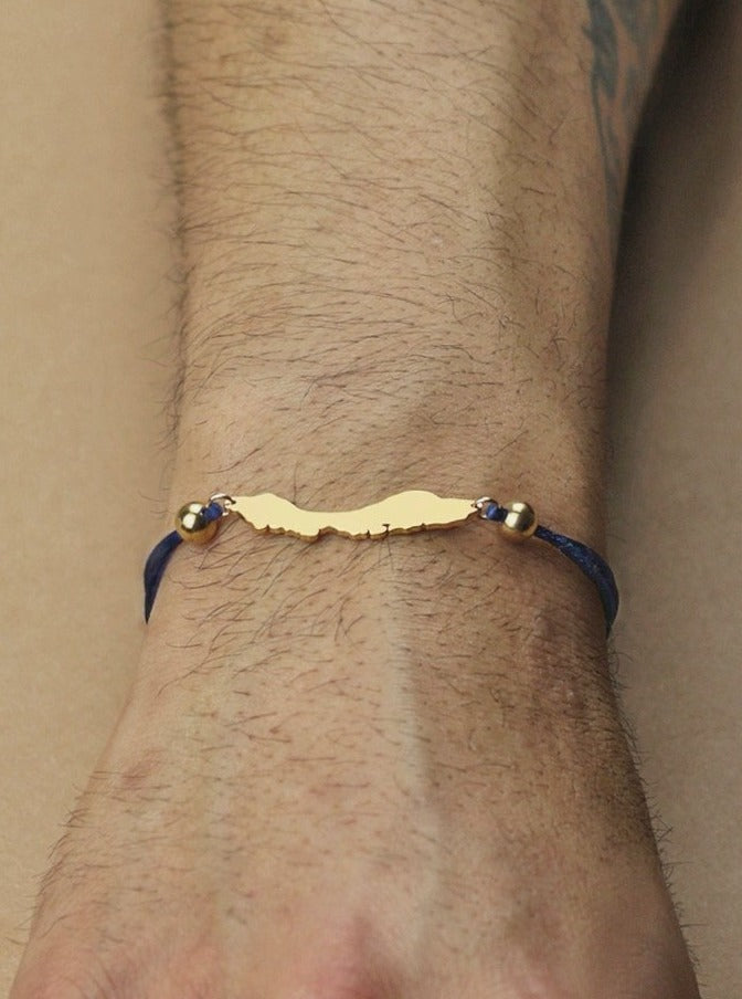 Men's Curaçao cord bracelet in dark blue