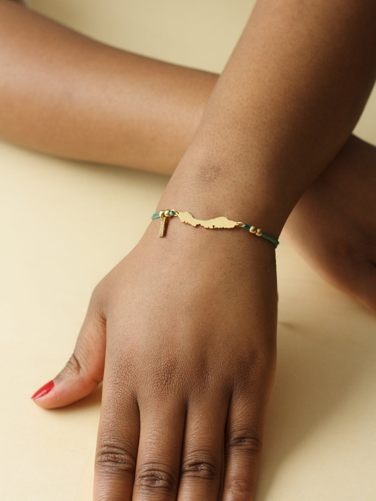 Sea green Curaçao island cord bracelet