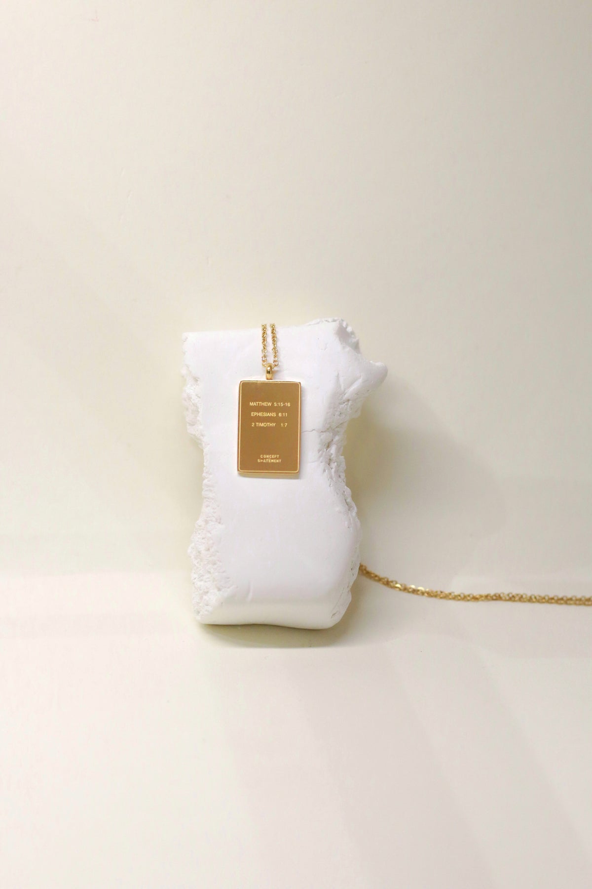 Gold Christian Jewelry, reversible and engraved with scripture.