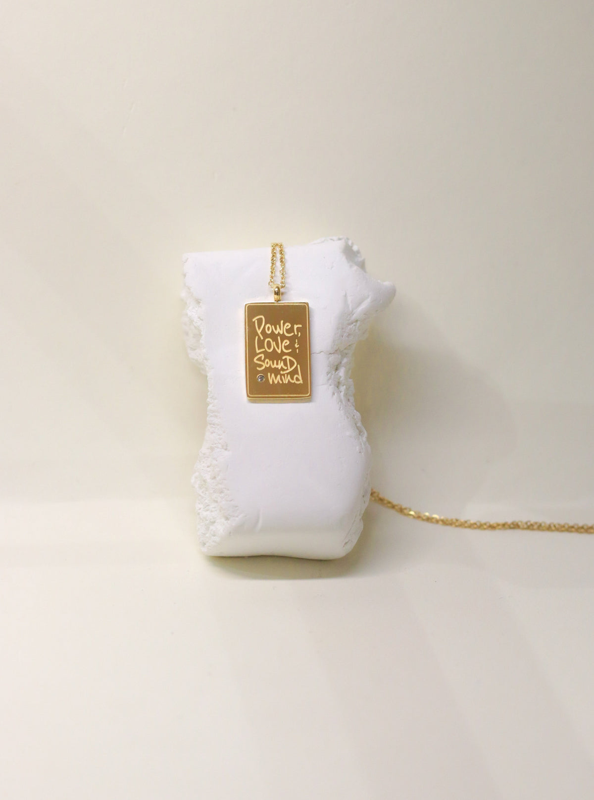 Gold Christian Jewelry, engraved with scripture. Power, Love and Sound Mind, Sound Judgement