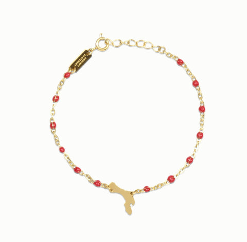 Bonaire armband in goud en rood