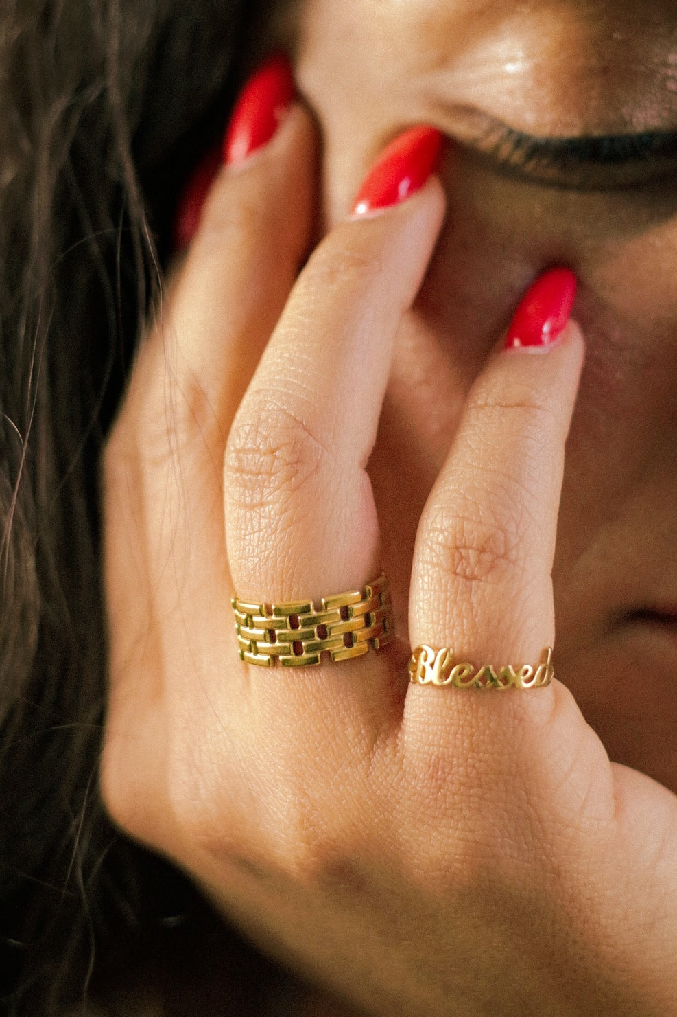 Blessed Ring — Gold, worn
