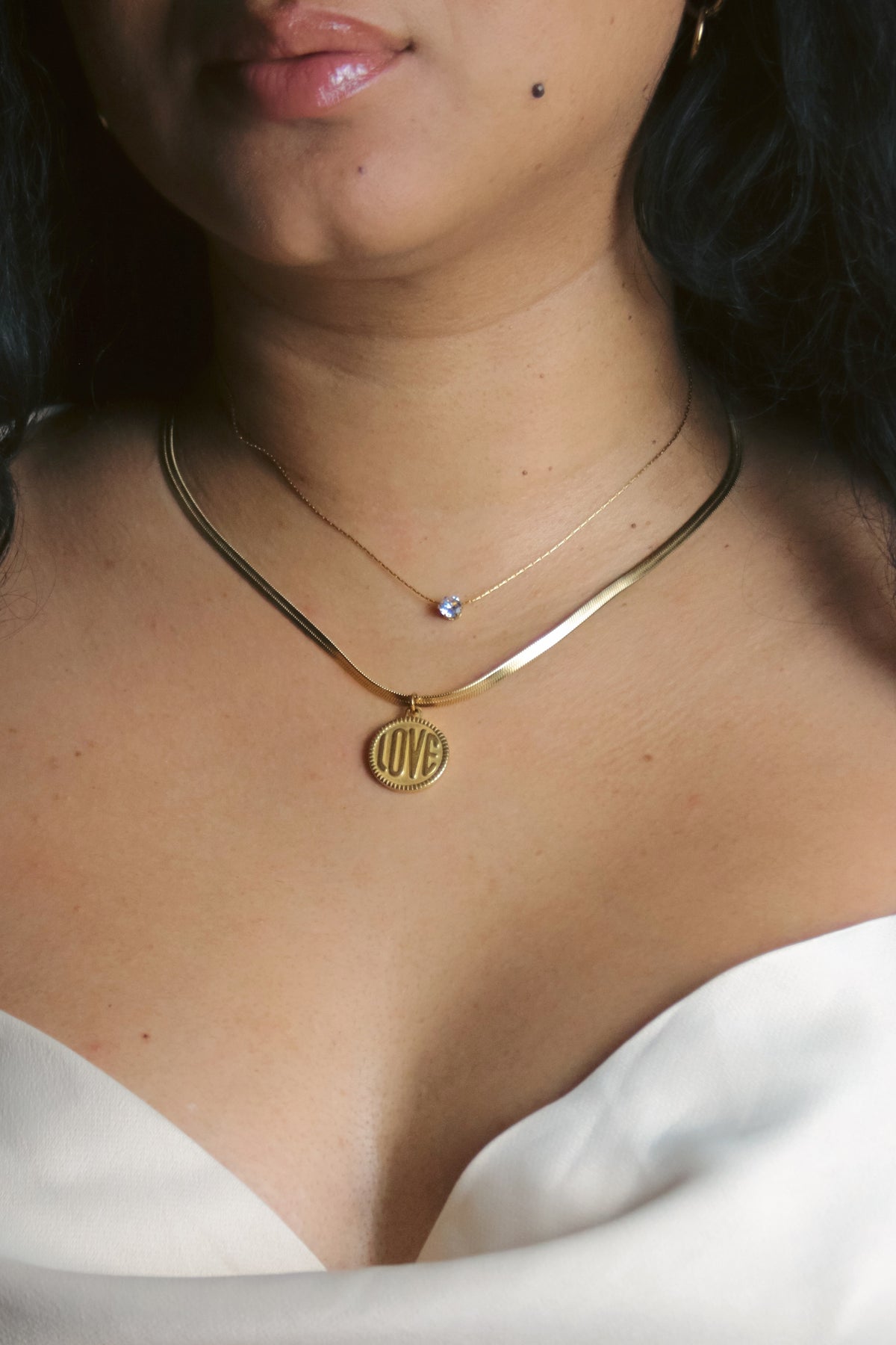 Concept Statement Demure gold-tone fine chain necklace