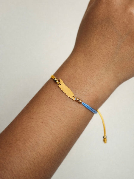 Aruba Flag Colors Cord Bracelet