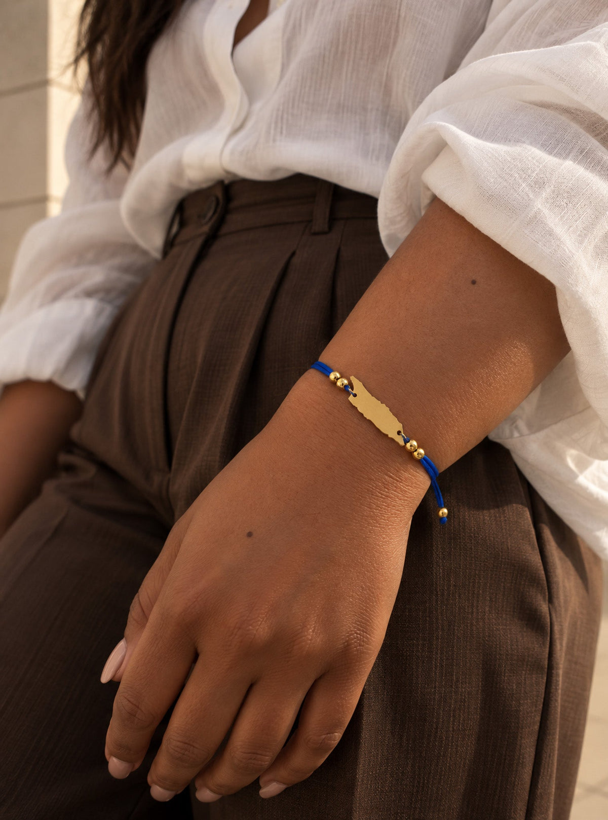 Aruba island cord bracelet in royal blue