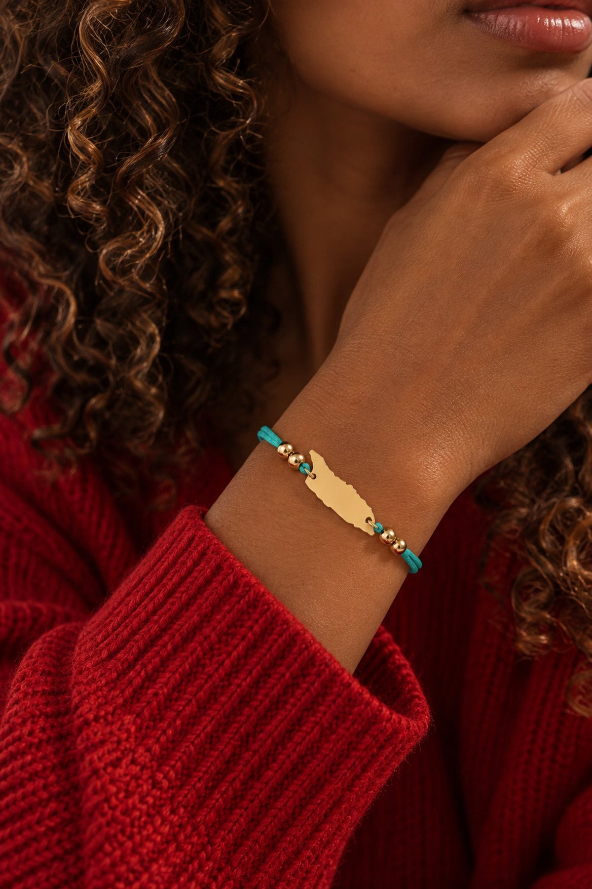 Aruba cord bracelet in sea green