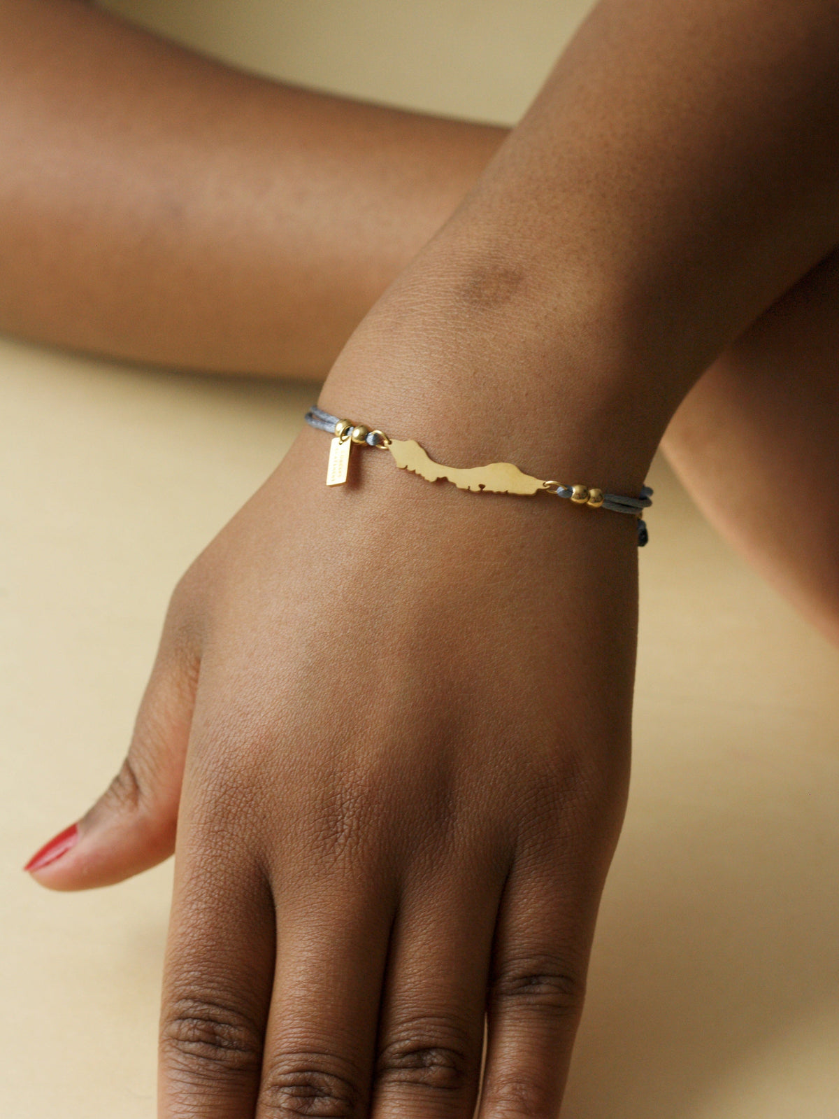 Blue gray Curaçao island cord bracelet
