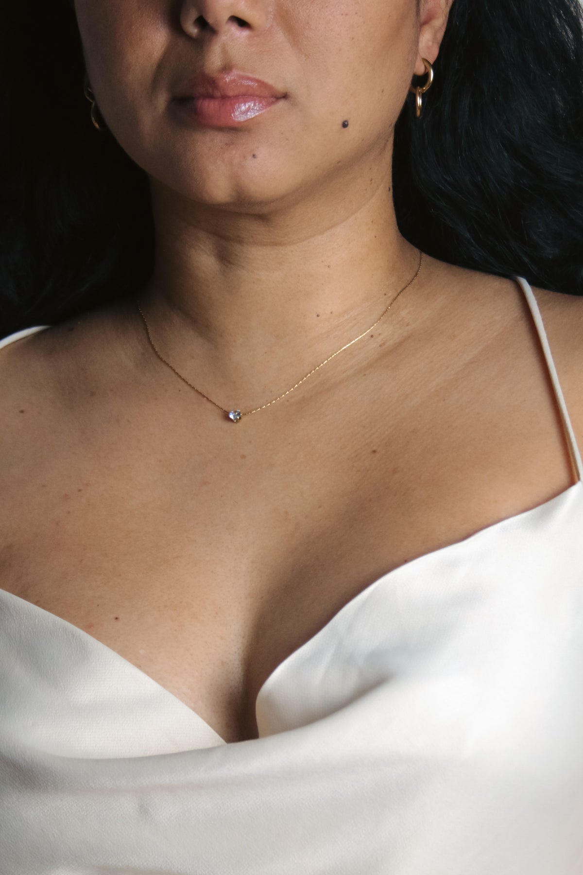 Demure delicate necklace with cubic zirconia