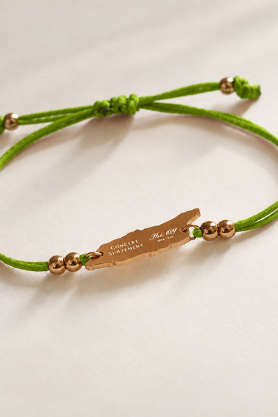 Bright-Olive Green Green Aruba Cord Bracelet