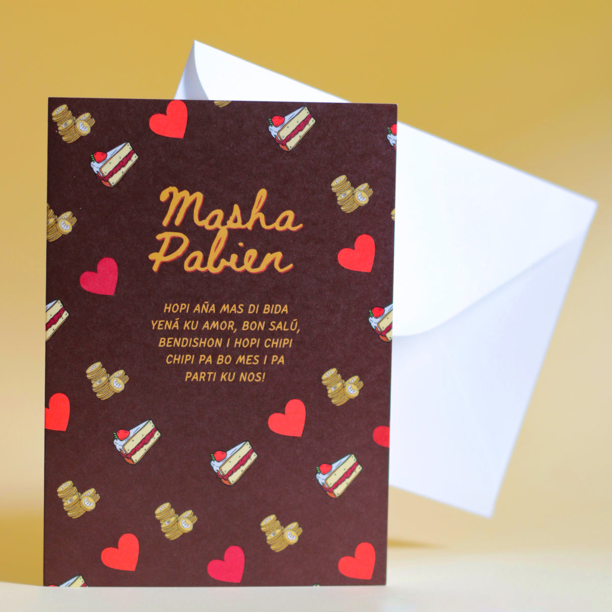 Concept Statement Masha Pabien I Papiamentu birthday greeting card