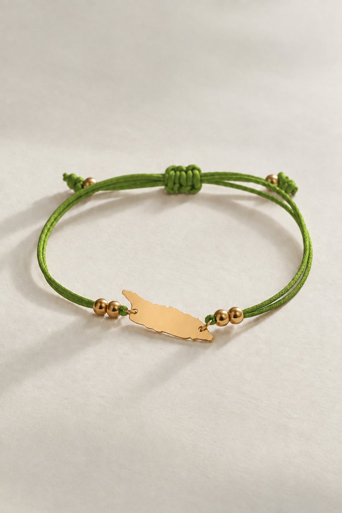 Bright olive green Aruba island cord bracelet