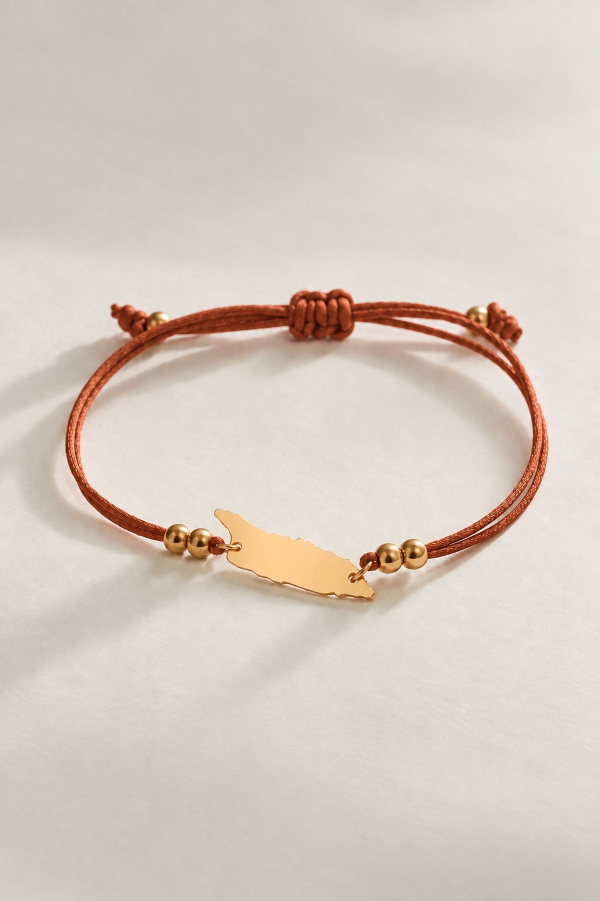 Copper brown Aruba island cord bracelet