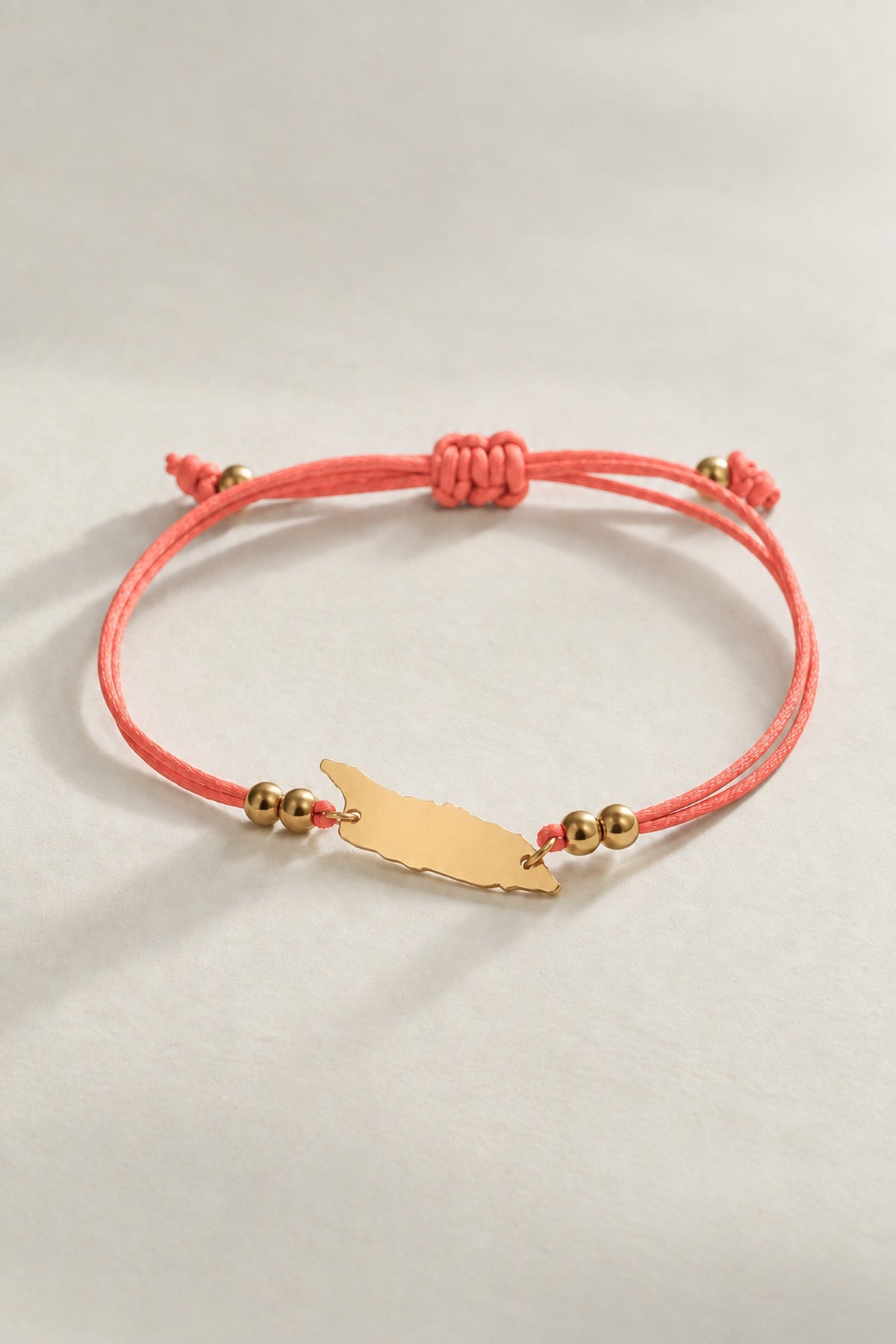 Flamingo pink Aruba island cord bracelet