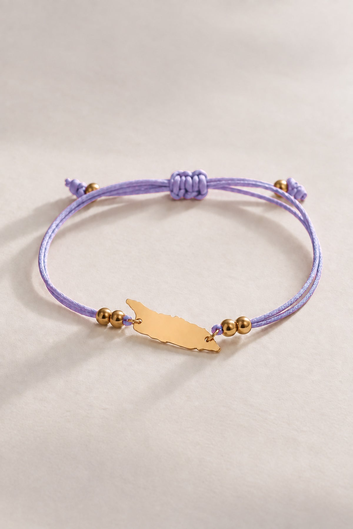 Lilac Aruba island cord bracelet