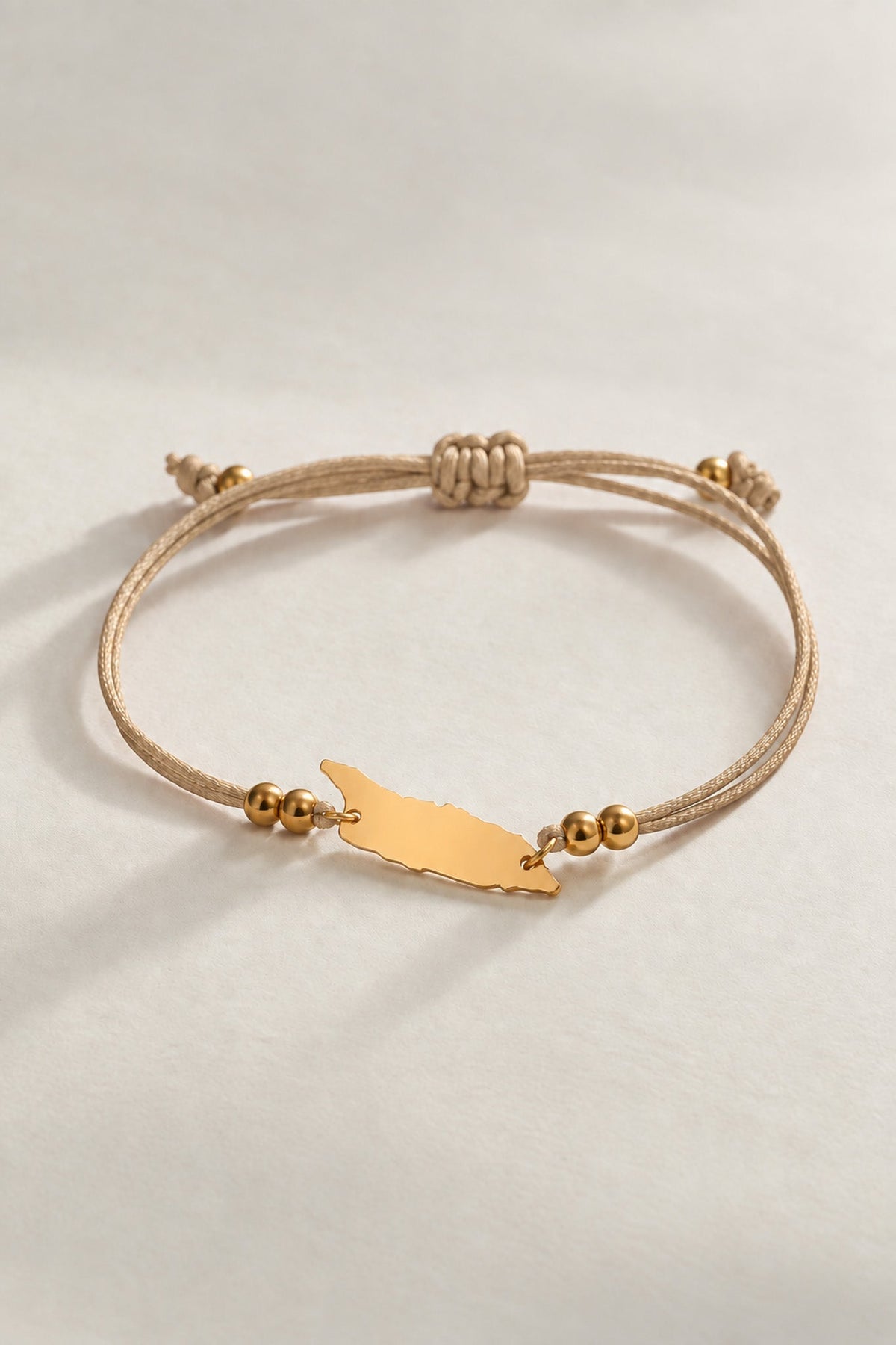 Sand-coloured Aruba island cord bracelet