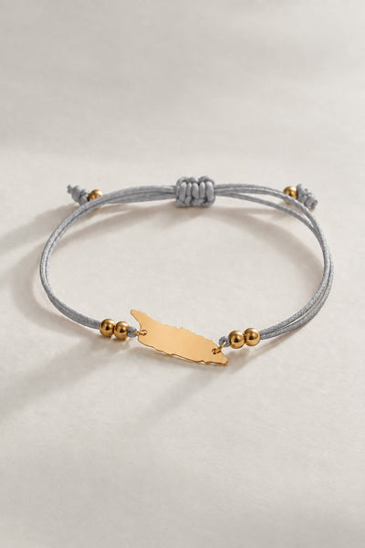 Silver Gray Neutral Aruba Cord Bracelet