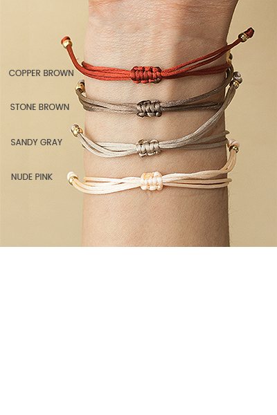 Selection of neutral Aruba cord bracelet shades