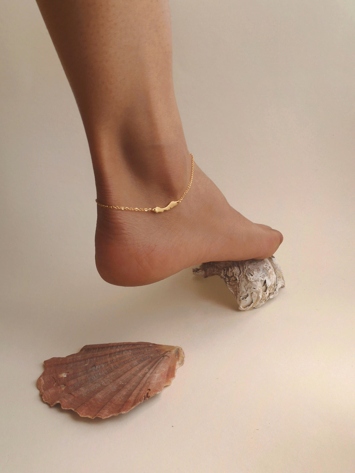The OG Curaçao island anklet with fine chain