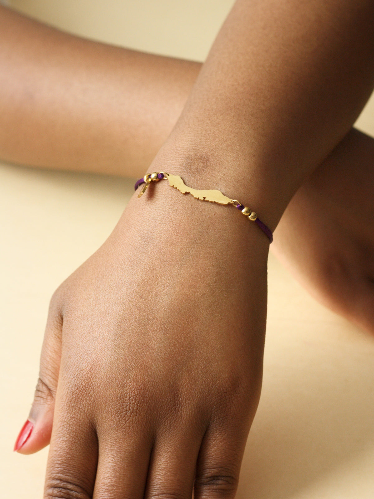 Eggplant purple Curaçao island cord bracelet