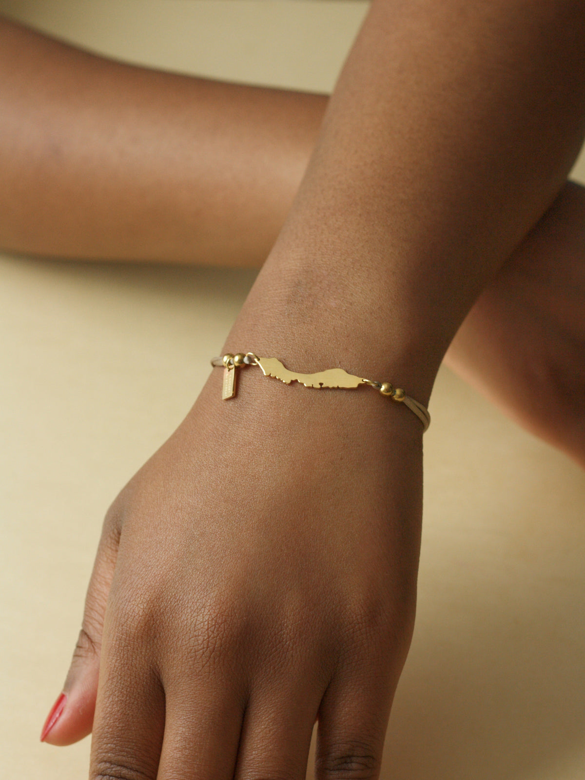 Sandy gray Curaçao island cord bracelet