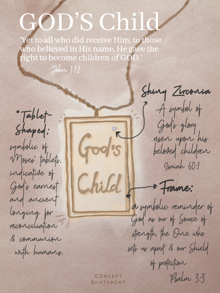 God's child, faith based jewelry design