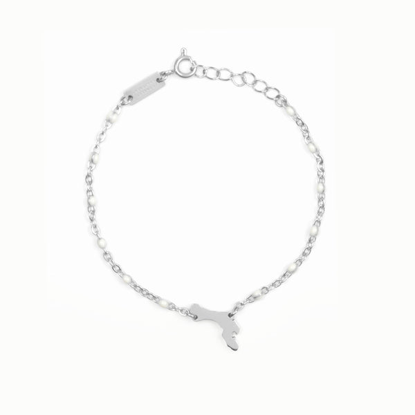 Bonaire bracelet in silver and white