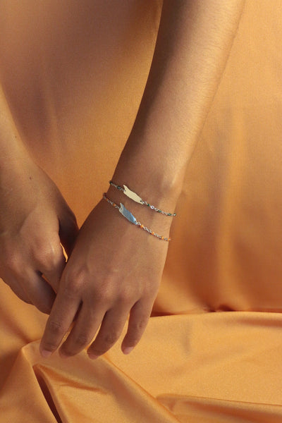 Aruba bracelet in silver, green and orange
