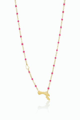 Gold bonaire Necklace with Pink details by Conept Statement