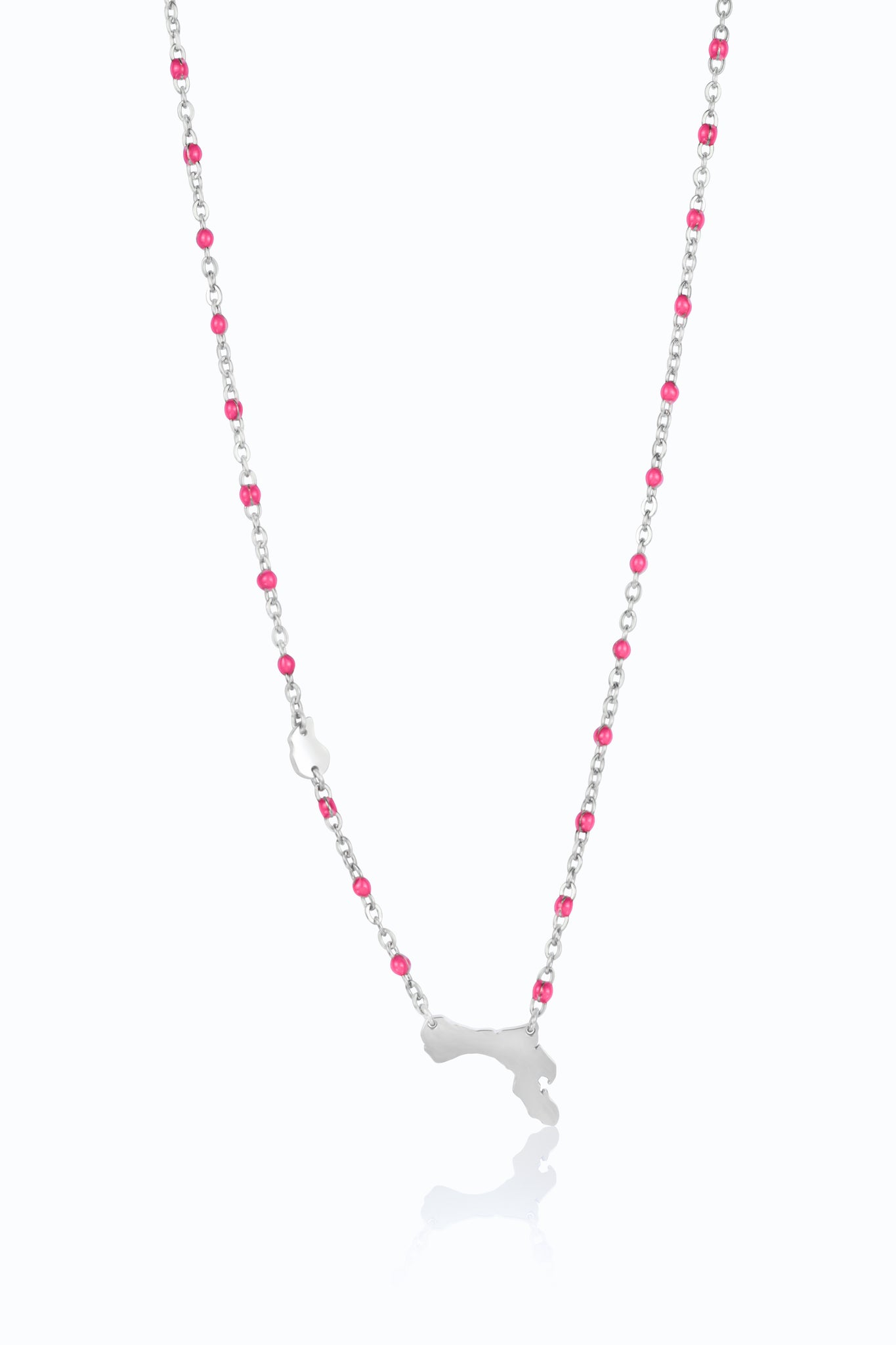 Silver Bonaire Necklace with pink details by Concept Statement