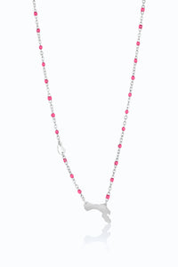 Silver Bonaire Necklace with pink details by Concept Statement