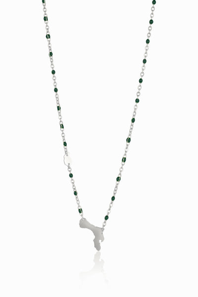 Bonaire ketting in zilver met groene details