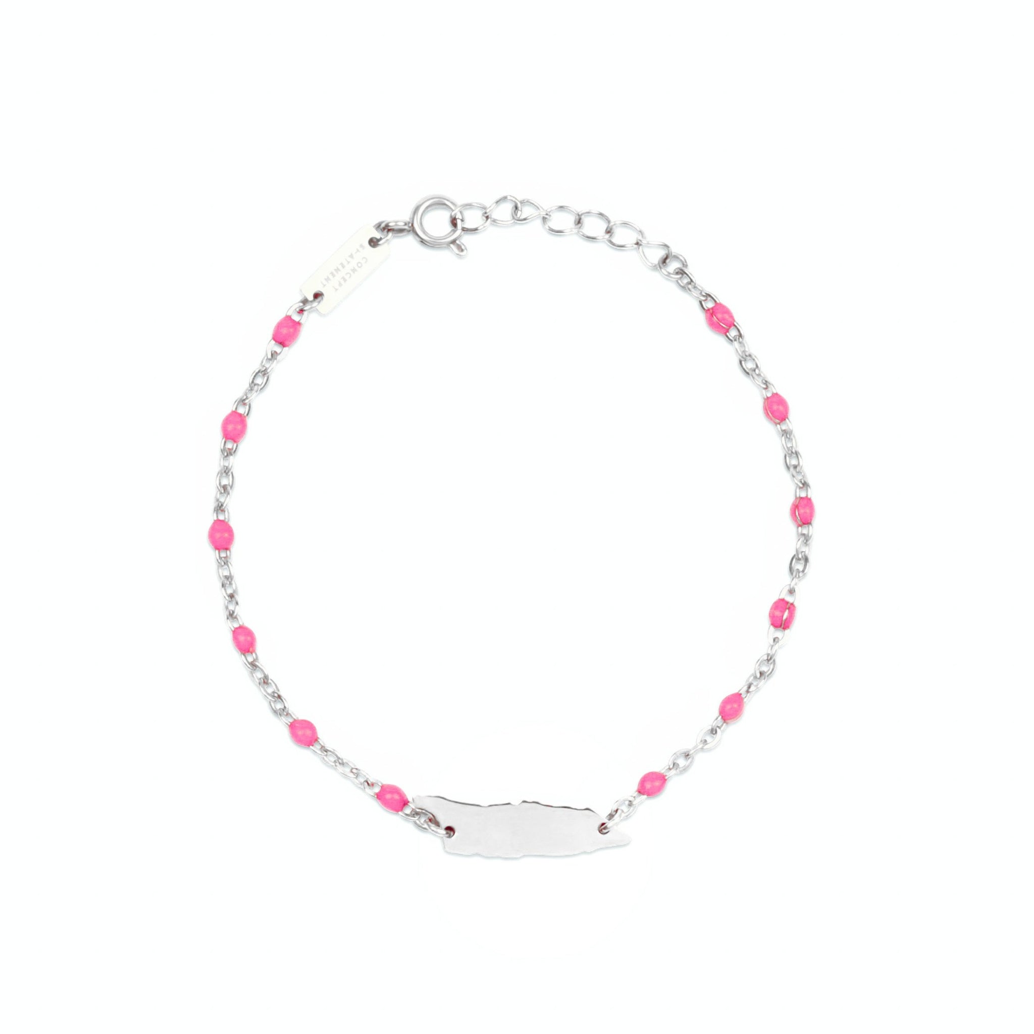 Silver Aruba bracelet with pink details