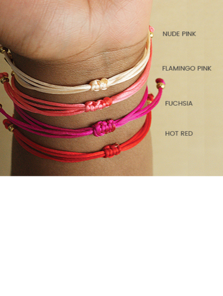 Aruba Bracelet in Pink, Flamingo Pink and Red