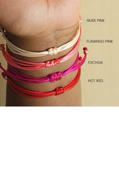 'Flamingo Pink' Curaçao Cord Bracelet